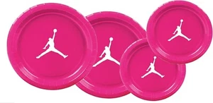 Custom shoe Girls Paper Party Plates Set, Hot Pink, 40 Count, Basketball Theme - Picture 1 of 3