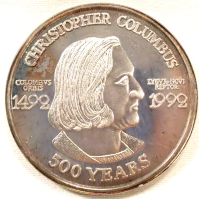 1492-1992 Christopher Columbus .999 Silver Proof 1 Oz - Image 1 of 2
