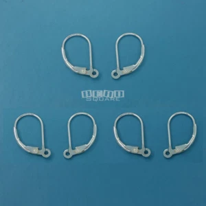 6 Sterling Silver Leverback Ear Wires Earrings w/Open Loops 9mm x 15mm #33507 - Picture 1 of 1