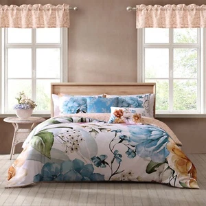 5 Piece King Reversible Comforter Set 100% Cotton 200 Thread Count - Blumaire - Picture 1 of 20