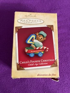 2004 Hallmark Keepsake Child's Fourth Christmas Ornament Bear with memory card - Picture 1 of 2