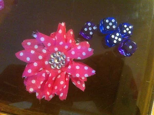 Hair Clip Flower Pink Spotty Claire's Claires Accessories Official Head £3 RRP - Picture 1 of 3