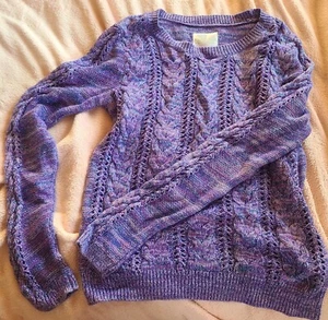 Justice Purple Matalic Girls Sweater - Picture 1 of 4