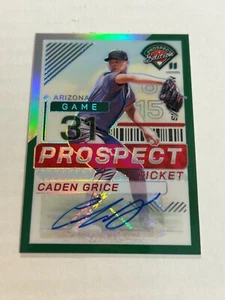 2024 PANINI PROSPECT EDITION CADEN GRICE GREEN PRIZM AUTO DIAMONDBACKS SP - Picture 1 of 2