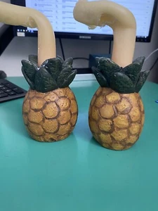 Vintage pineapple candle holders / rod ends set  - Picture 1 of 12