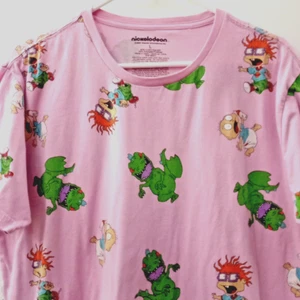 NICKELODEAN Rugrats Tshirt Short Sleeve Tee Shirt Crew Neck PINK 86947 Women's L - Picture 1 of 4