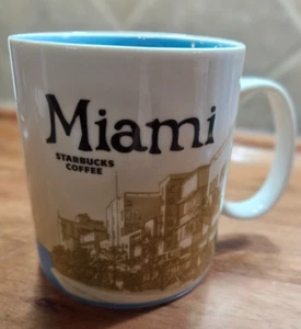 MIAMI Coffee Mug Starbucks Blue Global City Icon Collector Series 16oz - Foto 1 di 6