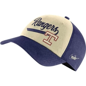 Nike Texas Rangers Heritage 86 Script Cap Adjustable Beige Navy Blue - Picture 1 of 2