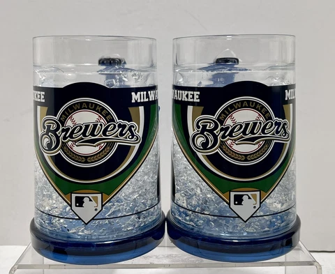 Pair of Milwaukee Brewers Licensed MLB 16oz Duck House Freezer Mug New With Tags Cover