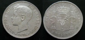 Zaldi2010 - Alfonso XIII, 5 Pesetas from 1898 Stars 18 - 98, Silver - Picture 1 of 3
