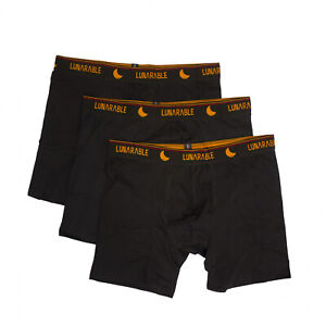 Lunarable Men's Breathable Cotton Boxer Briefs Pack of 3 Waistband: Orange