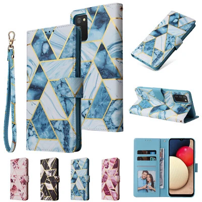 Luxury Marble Leather Stand Case Cover For iPhone 12 11 Pro MAX XS XR 8 7 6 Plus - Image 1 of 4