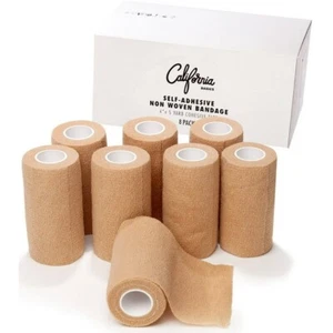 California Basics 4 inch x 5 yd Self-Adherent Tape Bandage Rolls, 8 Pack