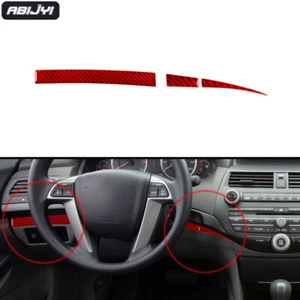 Interior Driver Dashboard Panel Red Carbon Fiber Cover For Honda Accord 2008-12 - Foto 1 di 14