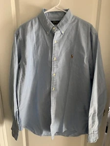 Polo Ralph Lauren Herren Langarm Oxford Button Down Hemd Blau Größe L - Bild 1 von 4