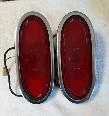 1959 Pontiac Catalina Tail Lights Pair Genuine Guide Original Used #2 - Image 1 of 4