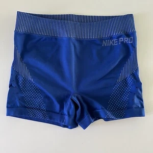 Nike Pro 3" Compression Shorts Blue White Stripe Size S - Picture 1 of 7