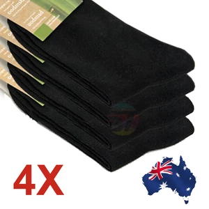 4X Soft Black Mens Socks Bamboo Fibre Odor Resistant Sweat Natural Comfortable - Picture 1 of 4