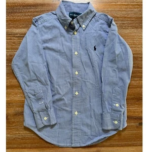 Ralph Lauren Button Down Shirt Gingham Check Long Sleeve Kids Size 5 - Picture 1 of 6