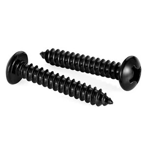 #8 x 1-1/2 Cabeza de cacerola Tornillos autorroscantes Chapa Metal Madera Tornillos Óxido Negro. - Imagen 1 de 8