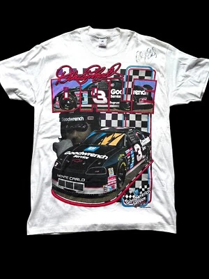 Camiseta Dale Earnhardt DE COLECCIÓN NUEVA SIN ETIQUETAS IMPRESIÓN DOBLE CARA FIRMADA 1996 RARA Foto 1 de 4