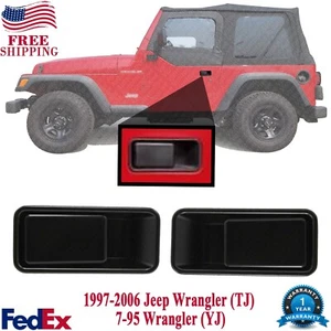 Set of 2 Front Door Handle For 1997-2006 Jeep Wrangler (TJ) 87-95 Wrangler (YJ) - Picture 1 of 9