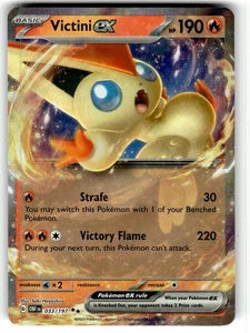 Pokemon Obsidian Flames Card 033/197 Victini ex Double Rare - Picture 1 of 4