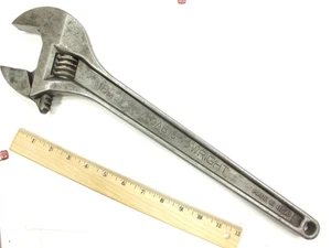 WRIGHT AMERICAN MADE TOOLS 18" ADJUSTABLE WRENCH - MADE IN USA - 18 INCH - 9AB18 - Picture 1 of 11