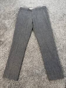 J crew Pants Men's 34 L34 Bowery Pant Slim Fit tweed Herringbone Wool Flat Front - Picture 1 of 7