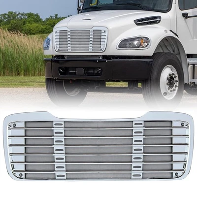 Full Chrome Plated Front Grille Compatible With Freightliner M2 2003-2015 Trucks Foto 1 de 4