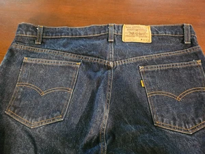Vintage Orange Tab Levi’s Denim Dark Wash Jeans 42 x 32 Made in USA - Picture 1 of 6