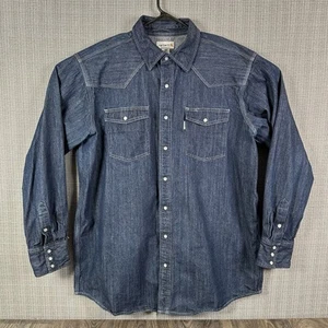 Carhartt Ironwood Denim Pearl Snap Work Shirt Men 2XLT Tall Blue Relaxed Fit - Picture 1 of 17