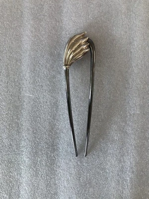 Vintage Jewelry Signed Sterling 925  Hematite 5” Kit-sch U-Pin Hairpin #H32 - Image 1 of 4