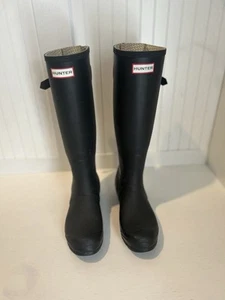 Hunter Damen-Regenstiefel schwarz Gummi Original groß 7 Medium Wft1000rma - Bild 1 von 5