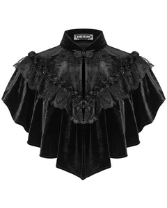 Mantón de terciopelo negro con capa gótica Dark In Love para mujer Steampunk de colección victoriano - Imagen 1 de 9