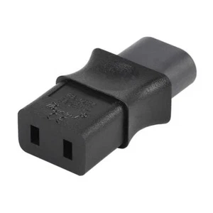 IEC 320 C8 Male Plug to C9 2 Pin Female Connector Adapter - Picture 1 of 3