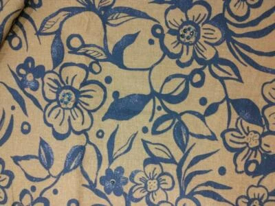 Black & Brown Tropical Floral FABRIC 4 yards 54" wide Sequin Embellished Cotton - Image 1 of 3