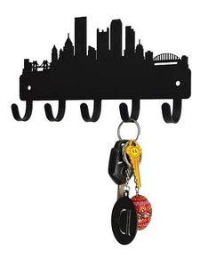 Pittsburgh Skyline Key Holder – Urban Steel Charm - Made in the USA - Picture 1 of 7