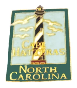 Alfileres de faro capa Hatteras luz bancos exteriores pasadores de faro de Carolina del Norte - Imagen 1 de 3