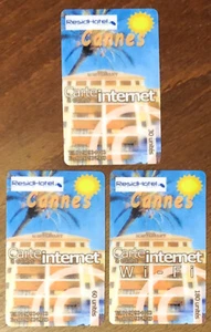 06 CANNES 3 KARTEN PASSMAN INTERNET PREPAID PREPAID TELEKARTE PHON ECARD KARTE - Bild 1 von 2