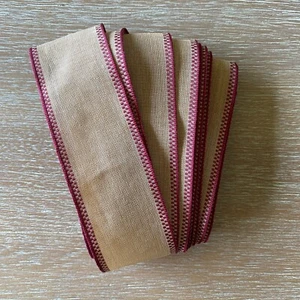 RIBBON Organza Ribbon 1.5" x 4 Yards Burgundy Edge - Picture 1 of 1
