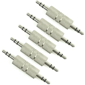 5-PACK 3.5mm Stereo Male to Male Audio Gender Changer Adapter - Picture 1 of 5