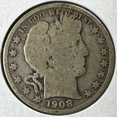 1908-D 50C Barber Half Dollar (75114) Cover