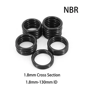 1.8mm Cross Section O Rings NBR Nitrile Rubber 1.8mm-130mm ID Oil Resistant Seal - Picture 1 of 4