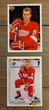 91-92 Upper Deck Young Guns Checklist Niklas Lidstrom + 92-93 Rookie Report #364