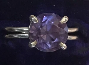 Vintage 9ct Yellow Gold Crown Set Amethyst Ring Size Q - Picture 1 of 9
