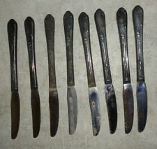 8 Silver Plate Knives with Decorative Handles 9 in Stainless Blades ####