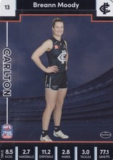 AFLW 2023 Teamcoach Carlton Blues - Breann Moody Silver Card No.13