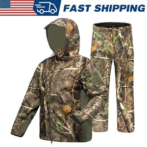 Camo Hunting Clothes for Men with Lining,Waterproof Deer Hunting Jacket and Pant - Picture 1 of 10