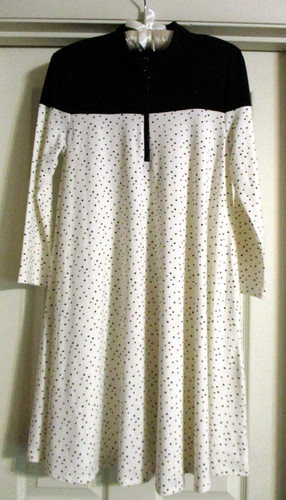 UNDERCOVER Abito Victoria’s Secret Swing a pois nero avorio manica 3 4 taglia small nuovo senza etichette